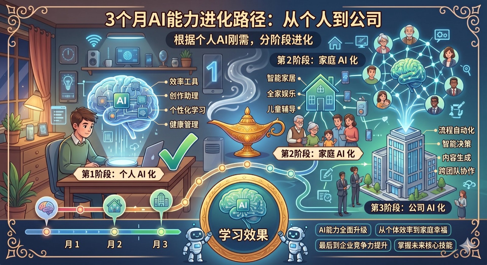 3个月AI能力进化路径：从个人到公司